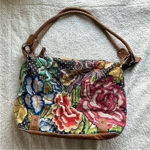 Anthropologie Jasper and Jeera Embroidered Floral Polka Dot Purse 🌼